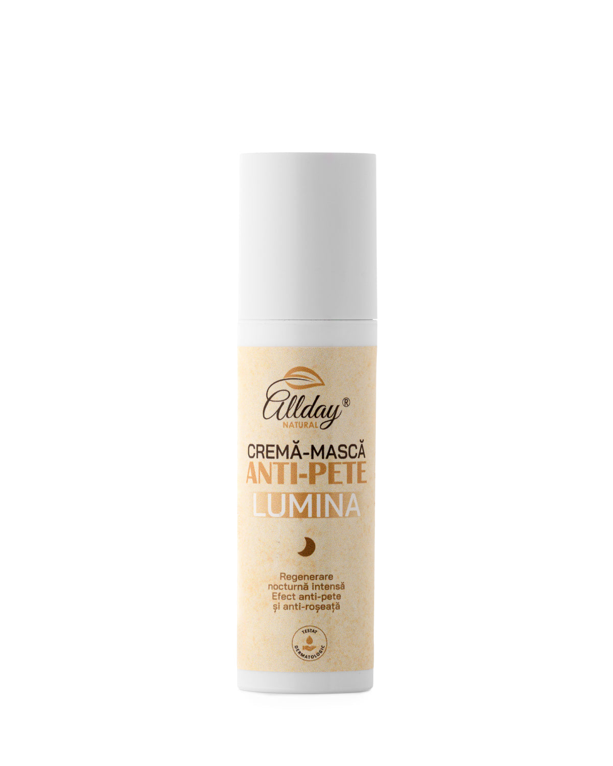 Cremă-Mască Anti-Pete de Noapte LUMINA Allday Natural, borcan cu formulă cosmetică naturală