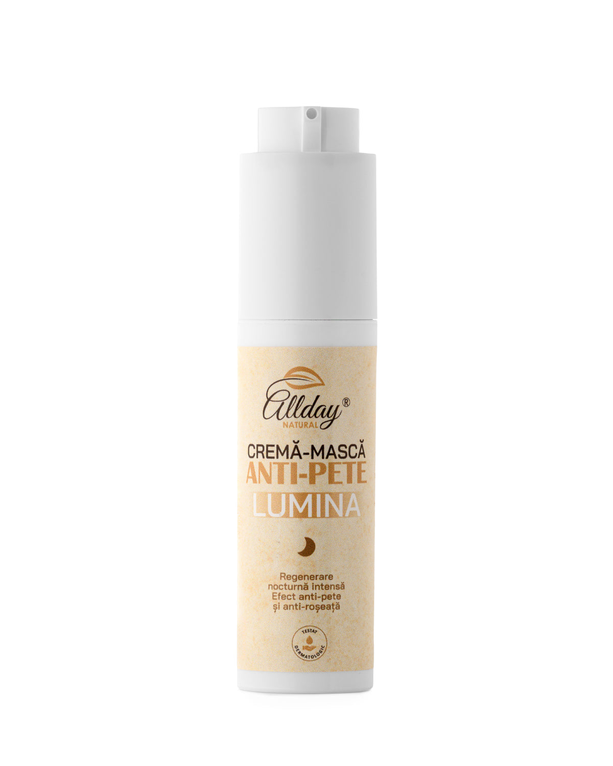 Cremă-Mască Anti-Pete de Noapte LUMINA Allday Natural, dozator pompă detaliu