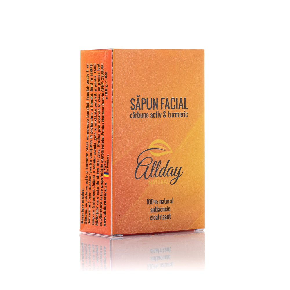 Săpun facial cu Cărbune activ și Turmeric